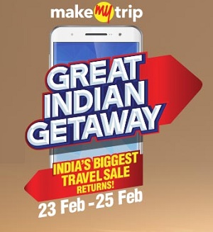 India Desire : Makemytrip Biggest Travel Sale Between 23rd Feb To 25th Feb 2016